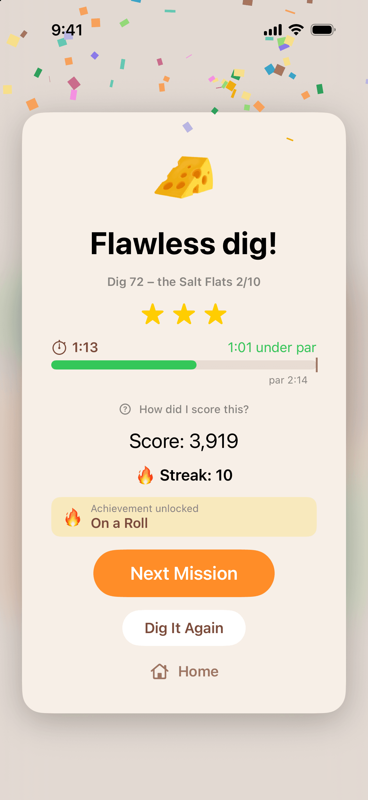 A flawless three-star win in Emoji Hunt